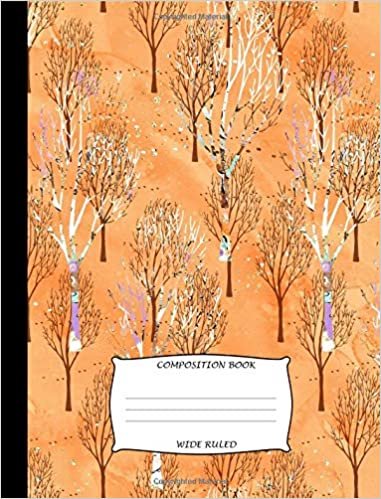 okumak Composition Book Wide Ruled: Woodland Design - School Exercise Book - Composition Book Wide Ruled Line Paper  - Class Notebook - Composition Notebook for Back to School
