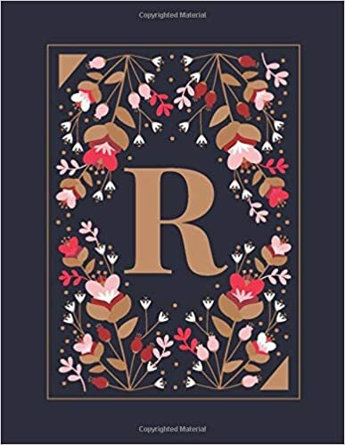 okumak R: Vintage Inspired Personalized Floral Initial R Notebook for Girls and Women - 110 Lined Pages (55 Sheets) - 8.5&quot;x11&quot; Large