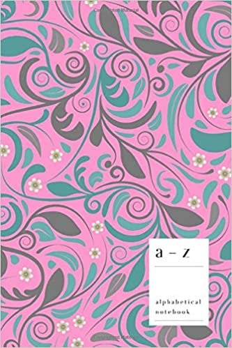 okumak A-Z Alphabetical Notebook: 6x9 Medium Ruled-Journal with Alphabet Index | Stylish Decorative Pattern Cover Design | Pink