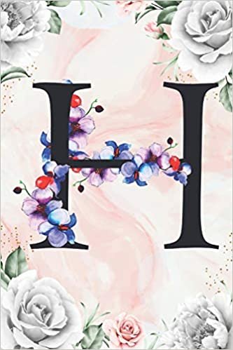 okumak H: Cute Initial Monogram Letter H Gratitude and Daily Reflection Journal For Mindfulness and Productivity A 120 Day Daily Gratitude Journal with Marble Pattern with White Flower Framed Print