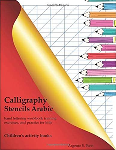 Calligraphy Stencils Arabic, hand lettering workbook training, exercises, and practice for kids, Children's activity books: Handwriting Books paperchase practice, Children's activity books for kids