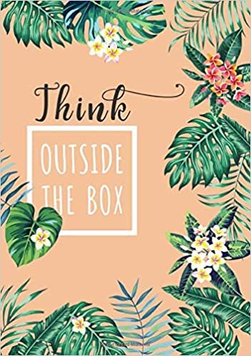 okumak Think Outside The Box: B5 Large Print Password Notebook with A-Z Tabs | Medium Book Size | Tropical Leaf Design Orange