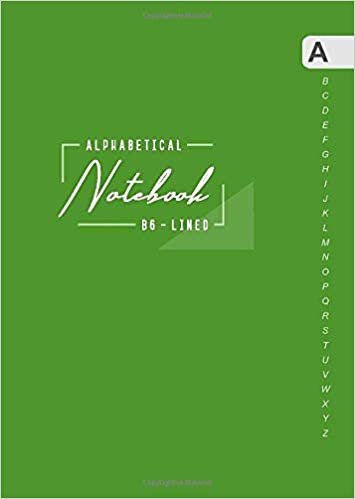 okumak Alphabetical Notebook B6: Small Lined-Journal Organizer with A-Z Tabs Printed | Elegant Design Green
