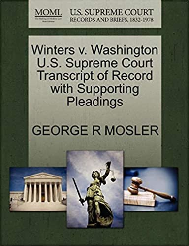 okumak Winters v. Washington U.S. Supreme Court Transcript of Record with Supporting Pleadings