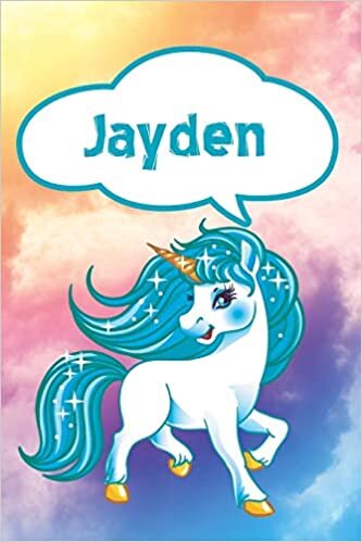 okumak Jayden: Personalized Unicorn Handwriting Practice Paper for Kids Notebook with Dotted Lined Sheets for K-3 Students featuring 120 lined pages 6&quot;x9&quot;