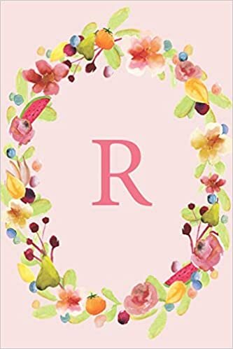 okumak R: Soft Floral Wreath Monogram Sketchbook | 110 Sketchbook Pages (6 x 9) | Floral Watercolor Monogram Sketch Notebook | Personalized Initial Letter Journal | Monogramed Sketchbook