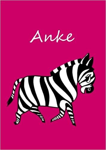 okumak personalisiertes Malbuch / Notizbuch / Tagebuch - Anke: Zebra - A4 - blanko