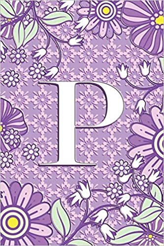 okumak P: 6&quot; x 9&quot; Personalized Monogram Initial P Matte Paperback Notebook Journal Diary 120 Pages (60 sheets) Wide-Ruled Blank Lined For Girls And Women