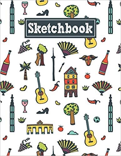 okumak Sketchbook: 8.5 x 11 Notebook for Creative Drawing and Sketching Activities with Madrid Spain Themed Cover Design