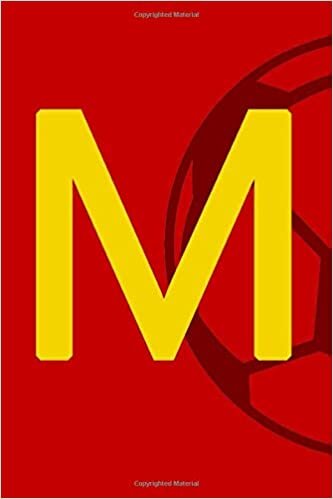 okumak M: Football Initial Monogram Letter M RED College Ruled Notebook Customized Medium Lined Journal &amp; Diary for Boys 15.24 x 22.86 cm 120 Pages