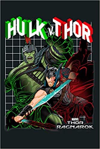 okumak Marvel Thor Ragnarok Hulk V Thor Grid Premium: Notebook Planner -6x9 inch Daily Planner Journal, To Do List Notebook, Daily Organizer, 114 Pages