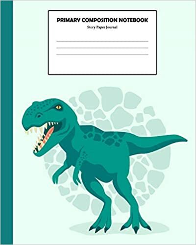 okumak Primary Composition Notebook Story Paper Journal: Primary Book for Handwriting and Sketching | Notebook for Preschool and K-2 Grade with Dashed Line and Drawing Space | Dinosaur Series