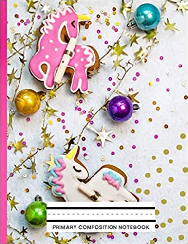 okumak Christmas Unicorn Primary Composition Notebook For Grades k-2nd Handwriting Practice: Journal Dotted Midline No Picture Space Cute Christmas Unicorn grades k-2 Dotted Midline Notebooks For Girls)