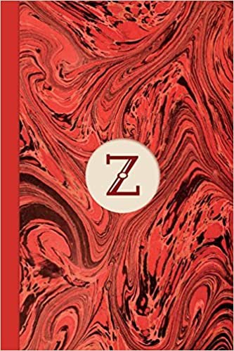 okumak Monogram Z Marble Notebook (Regency Red Edition): Blank Lined Marble Journal for Names Starting with Initial Letter Z