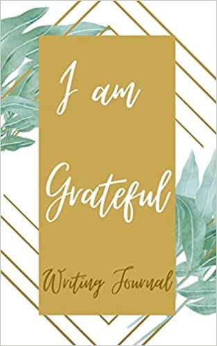 okumak I am Grateful Writing Journal - Gold Green Line Frame - Floral Color Interior And Sections To Write People And Places