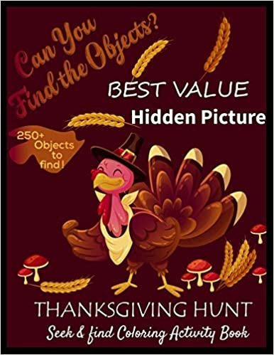 okumak BEST VALUE Hidden Picture THANKSGIVING HUNT Seek &amp; Find Coloring Activity Book: thanksgiving books for kids