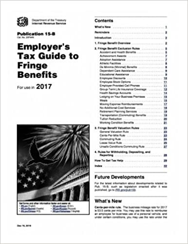 okumak Publication 15-B (2017), Employer&#39;s Tax Guide to Fringe Benefits: Supplemental to Publication 15, Employer&#39;s Tax Guide