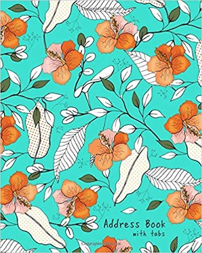 okumak Address Book with Tabs: 8x10 Large Contact Notebook Organizer | A-Z Alphabetical Tabs | Large Print | Stylish Hand-Drawn Floral Design Turquoise