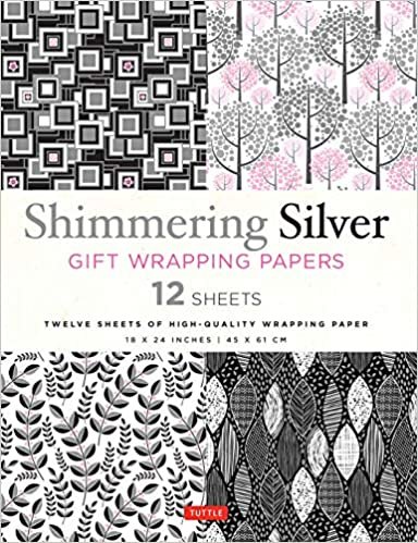 okumak Shimmering Silver Gift Wrapping Papers: 12 Sheets of High-Quality 18 x 24&quot; (45 x 61 cm) Wrapping Paper