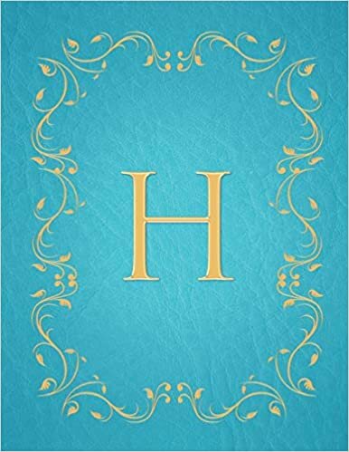 okumak H: Modern, stylish, capital letter monogram ruled notebook with gold leaf decorative border and baby blue leather effect. Pretty and cute with a ... use. Matte finish, 100 lined pages, 8.5 x 11.