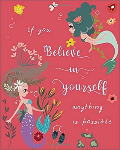okumak If You Believe in Yourself, Anything Is Possible: 8x10 Large Print Password Notebook with A-Z Tabs | Big Book Size | Pretty Mermaid Floral Design Red