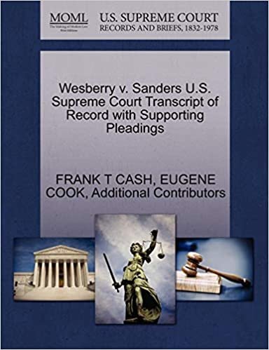 okumak Wesberry v. Sanders U.S. Supreme Court Transcript of Record with Supporting Pleadings