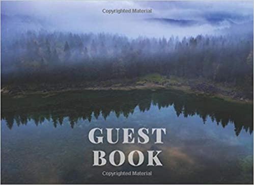 okumak Guest Book: Guest Book For Rentals, Lake House, Vacation Home, B&amp;B, Cabin (110 Lined Pages Blank) | Forest And Lake Nature Landscape Watercolor Design