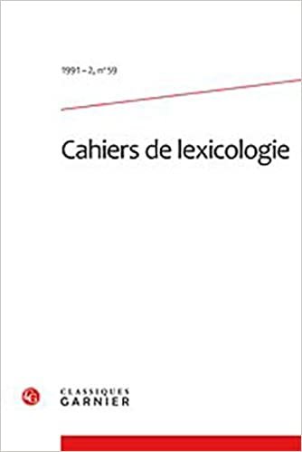 okumak cahiers de lexicologie 1991 - 2, n° 59 - varia