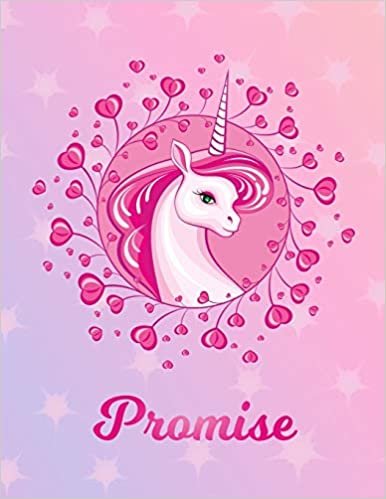 okumak Promise: Unicorn Large Blank Primary Handwriting Learn to Write Practice Paper for Girls | Pink Purple Magical Horse Personalized Letter P Initial ... Learning | Use Imagination to Create Tales