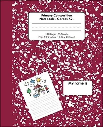 okumak Primary Composition Notebook: Cool Marble Cover, Grades K-2 Kindergarten Writing Journal (Draw &amp; Write Exercise Books)