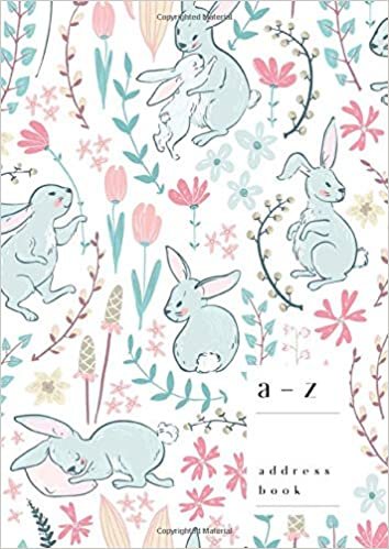 okumak A-Z Address Book: A4 Large Notebook for Contact and Birthday | Journal with Alphabet Index | Sweet Bunny Floral Design | White