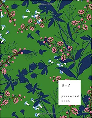 okumak A-Z Password Book: 8.5 x 11 Big Password Notebook with A-Z Alphabet Index | Large Print Format | Trendy Tropical Floral Design | Green