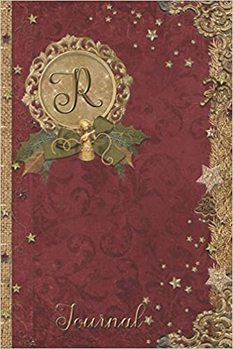okumak R Journal: Vintage Christmas Initial R Monogram Notebook : Journal Style Blank Lined Cream Paper Decorated Interior