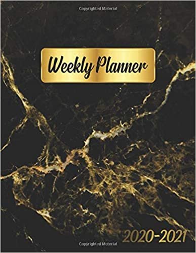 okumak 2020-2021 Weekly Planner: Gold Veined Black Marble Two-Year Weekly Daily Planner, Organizer, Calendar and 2 Year Agenda with U.S. Holidays, To-Do ... Quotes, +20 Notes Pages and Vision Boards.