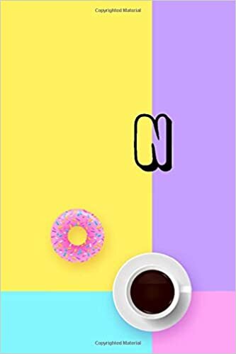 okumak Letter N Journal :: Lined Journal / Notebook /planner/ dairy/ calligraphy Book / lettering book for writing or note taking, comes with a simple ... jounal and a coffee cup and donut design, 12