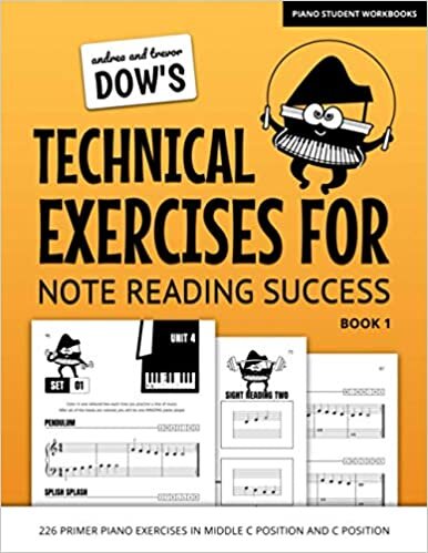 okumak Andrea And Trevor Dow&#39;s Technical Exercises For Note Reading Success, Book 1: 226 Primer Piano Exercises In Middle C Position And C Position (Piano Student Workbooks)