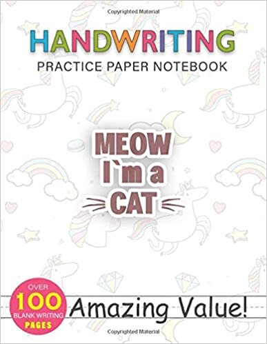 okumak Notebook Handwriting Practice Paper for Kids Funny Halloween Cat Meow I m A Cat Lover Men Women Kid: Hourly, Daily Journal, Weekly, 8.5x11 inch, Journal, 114 Pages, Gym, PocketPlanner