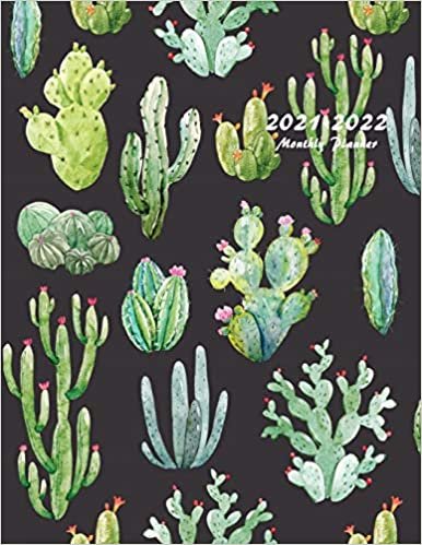 okumak 2021-2022 Monthly Planner: Large Two Year Planner with Beautiful Cactus Cover