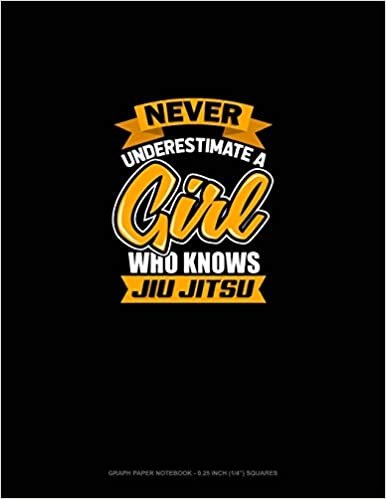 Never Underestimate A Girl Who Knows Jiu Jitsu: Graph Paper Notebook - 0.25 Inch (1/4") Squares