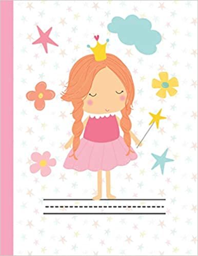 okumak Primary composition notebook for girls- Cute Princess: Story Journal Dotted Midline and Picture Space | Grades K-2.