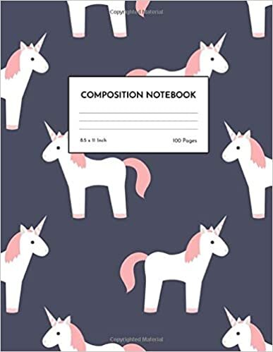 okumak Composition Notebook: Wide Ruled Unicorn Blank Lined Cute Notebooks for Girls s Kids School Writing Notes Journal - Primary Composition Notebook - Cover # 0082