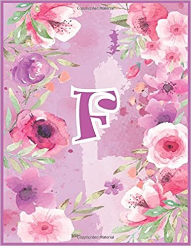 okumak F: Monogram Initial F Notebook for Women and Girls, Pink Floral 8.5 x 11 110 Cream Pages: This is the perfect journal Notebook for Girls, Women, Kids ... Gift , with Matte softcover &amp; Paper high qual