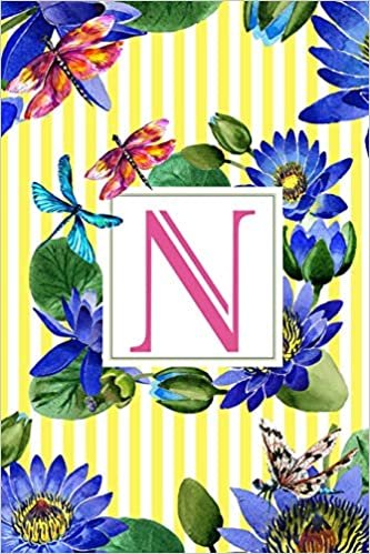 okumak N: Monogram Initial N Journal for Women, s &amp; Girls - Floral Butterfly Personalized Letter Notebook
