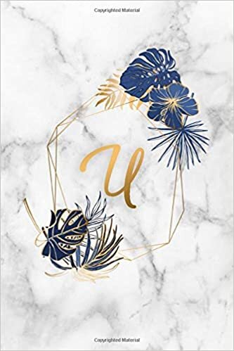 okumak U: Cute Monogram Initial Letter U Blank Dot Grid Bullet Notebook for Girls &amp; Women - Elegant Personalized Journal &amp; Diary for Writing &amp; Notes with Dot ... - Marble &amp; Gold Tropical Monochrome Flora