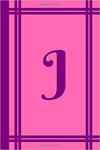 okumak J: Monogram Initial J Journal, Personalized 6 x 9 Daily Composition Book, Purple and Pink