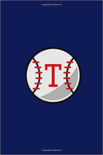 okumak T: Baseball Monogram Initial &#39;T&#39; Notebook: (6 x 9) Daily Planner, Lined Daily Journal For Writing, 100 Pages, Durable Matte Cover