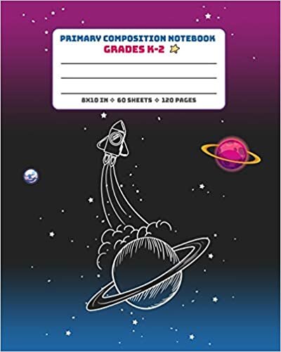 okumak Primary Composition Notebook Grades K-2: Picture drawing and Dash Mid Line hand writing paper Story Paper Journal - Comet Rocket Design (Primary Composition Space Adventure, Band 4)