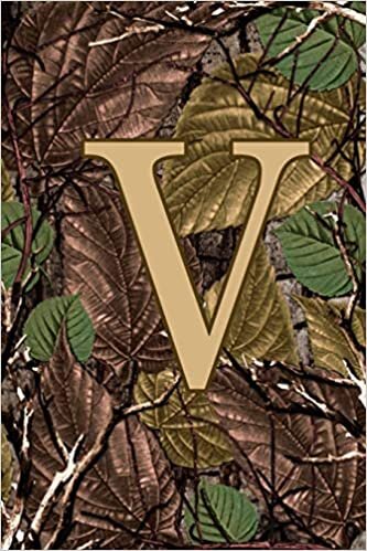 okumak V: Letter V Monogram Camo Camouflage Hunting Notebook &amp; Journal