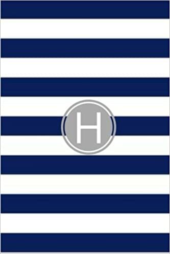 okumak H: Blue and White Stripes / Gray Monogram Initial &#39;H&#39; Notebook: (6 x 9) Diary, Daily Planner, Lined Daily Journal For Writing, 100 Pages, Matte Cover
