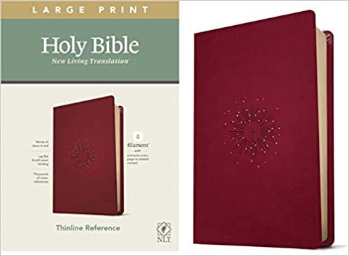 okumak NLT Large Print Thinline Reference Bible, Filament Enabled Edition (Red Letter, Leatherlike, Berry)